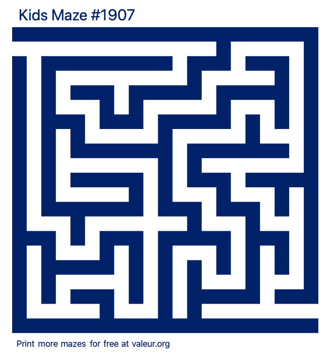Free Printable Kids Maze number 1907