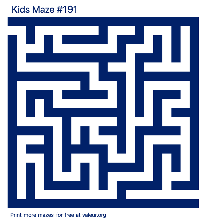 Free Printable Kids Maze number 191