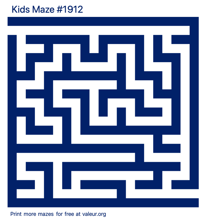 Free Printable Kids Maze number 1912
