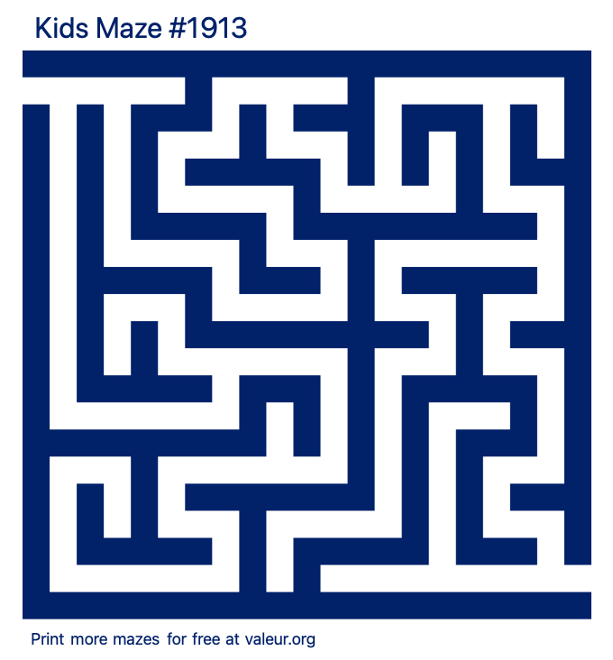 Free Printable Kids Maze number 1913