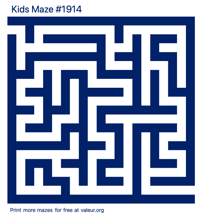 Free Printable Kids Maze number 1914