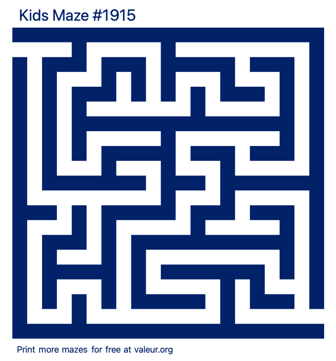 Free Printable Kids Maze number 1915