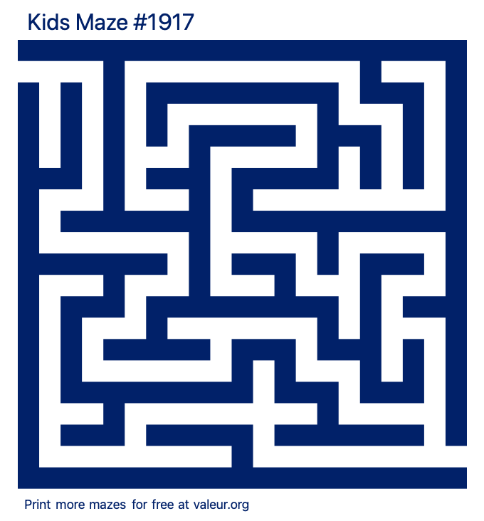 Free Printable Kids Maze number 1917