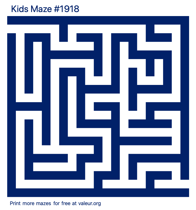 Free Printable Kids Maze number 1918