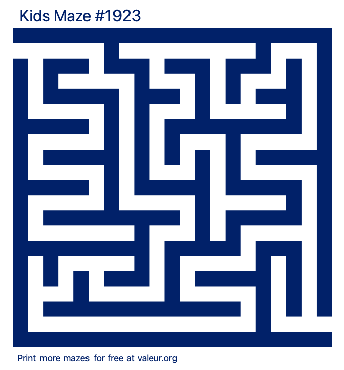 Free Printable Kids Maze number 1923