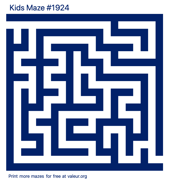 Free Printable Kids Maze number 1924