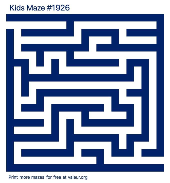 Free Printable Kids Maze number 1926