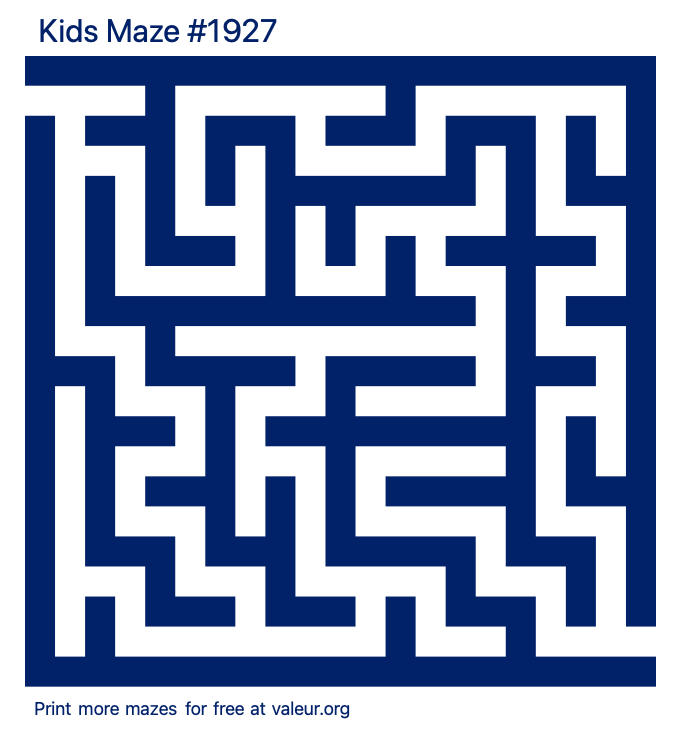 Free Printable Kids Maze number 1927
