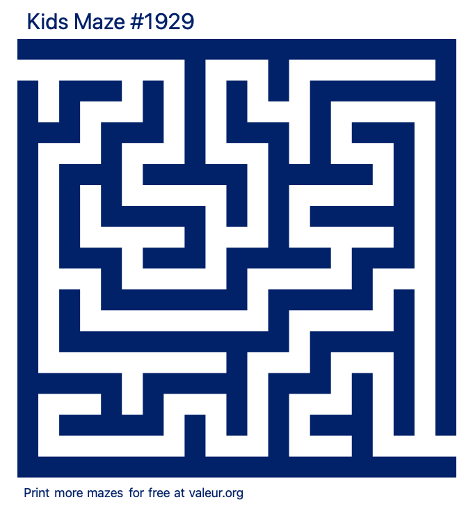 Free Printable Kids Maze number 1929