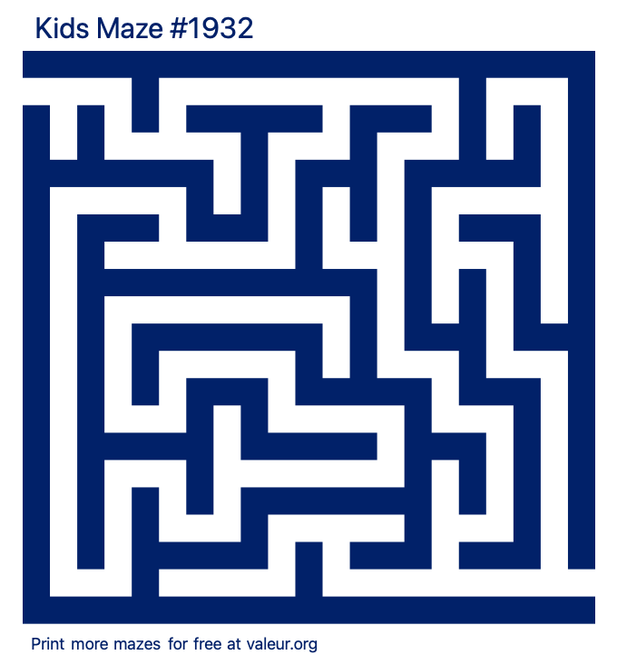 Free Printable Kids Maze number 1932