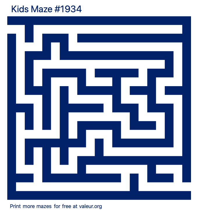 Free Printable Kids Maze number 1934