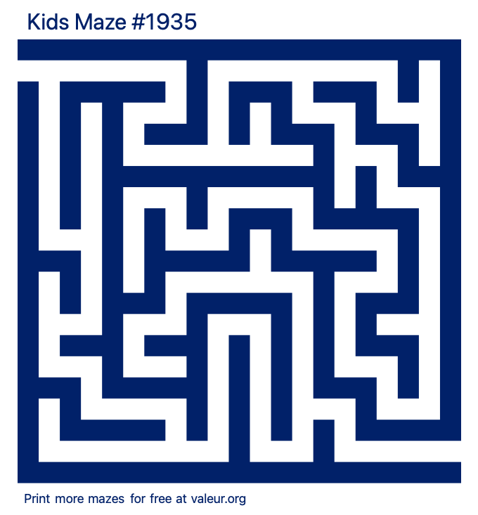 Free Printable Kids Maze number 1935