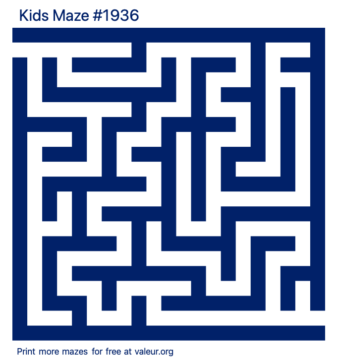 Free Printable Kids Maze number 1936