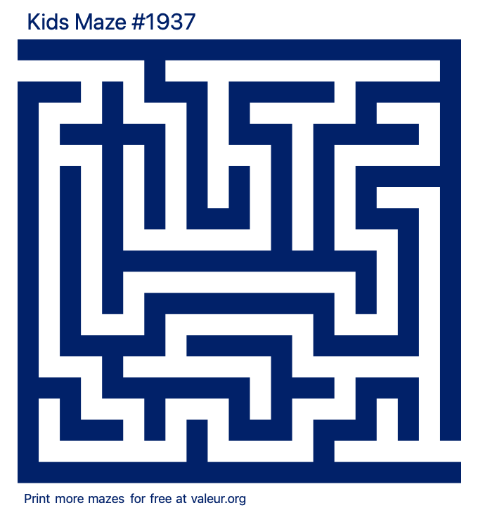Free Printable Kids Maze number 1937