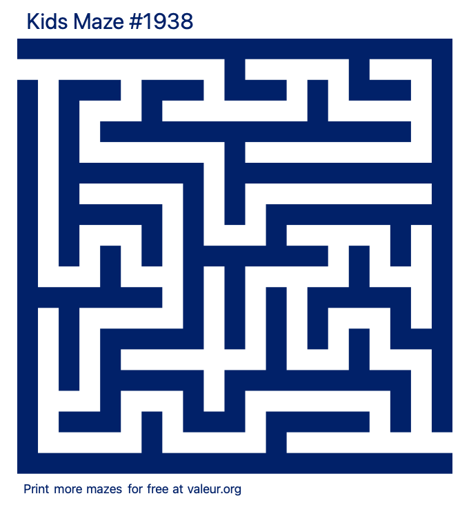 Free Printable Kids Maze number 1938