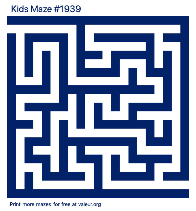 Free Printable Kids Maze number 1939