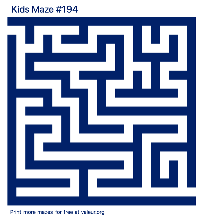 Free Printable Kids Maze number 194