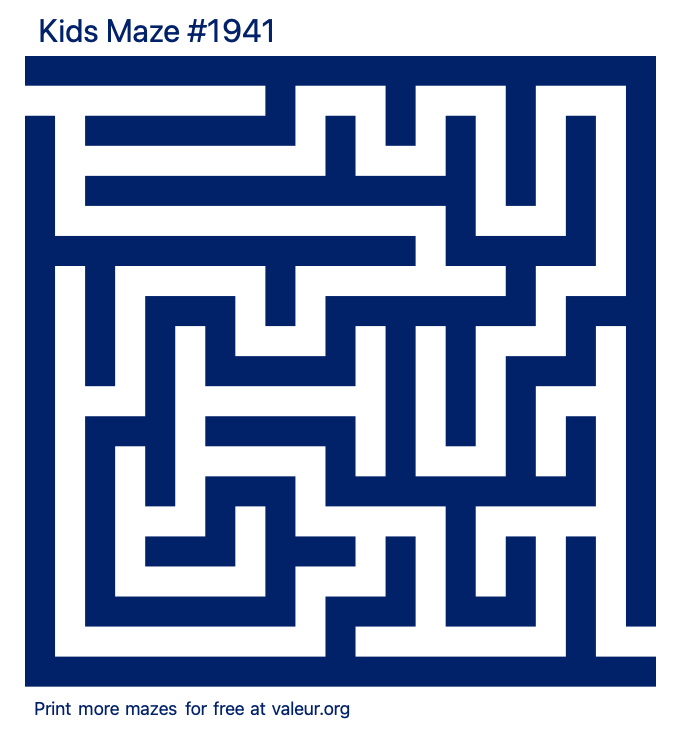 Free Printable Kids Maze number 1941