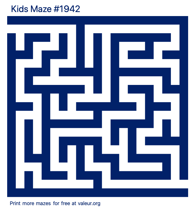 Free Printable Kids Maze number 1942