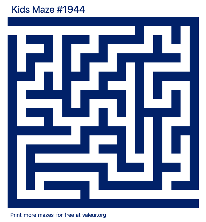 Free Printable Kids Maze number 1944