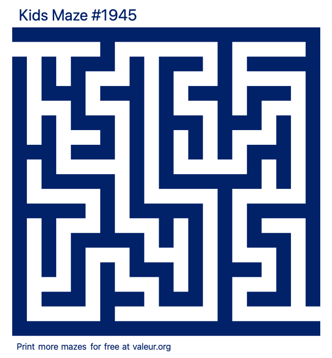 Free Printable Kids Maze number 1945