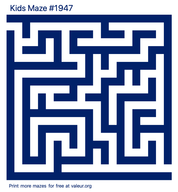 Free Printable Kids Maze number 1947