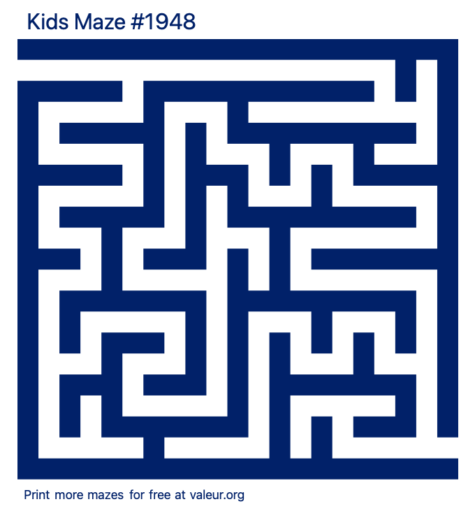 Free Printable Kids Maze number 1948