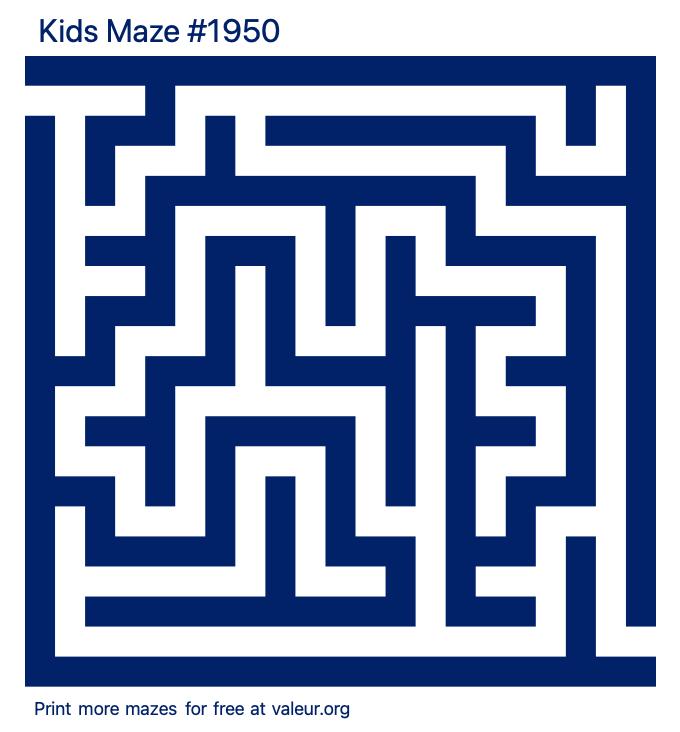 Free Printable Kids Maze number 1950