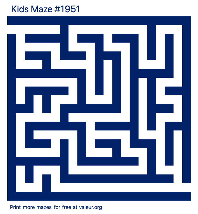 Free Printable Kids Maze number 1951