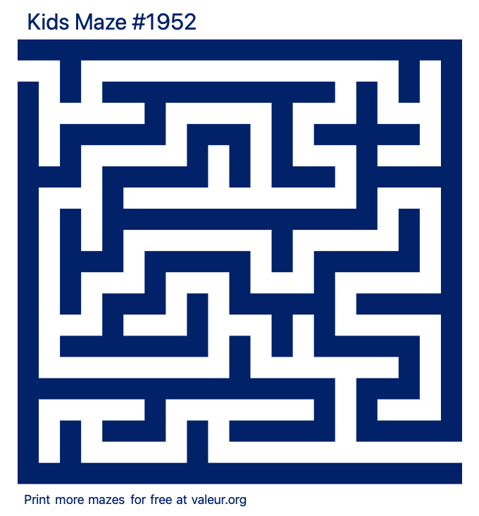 Free Printable Kids Maze number 1952