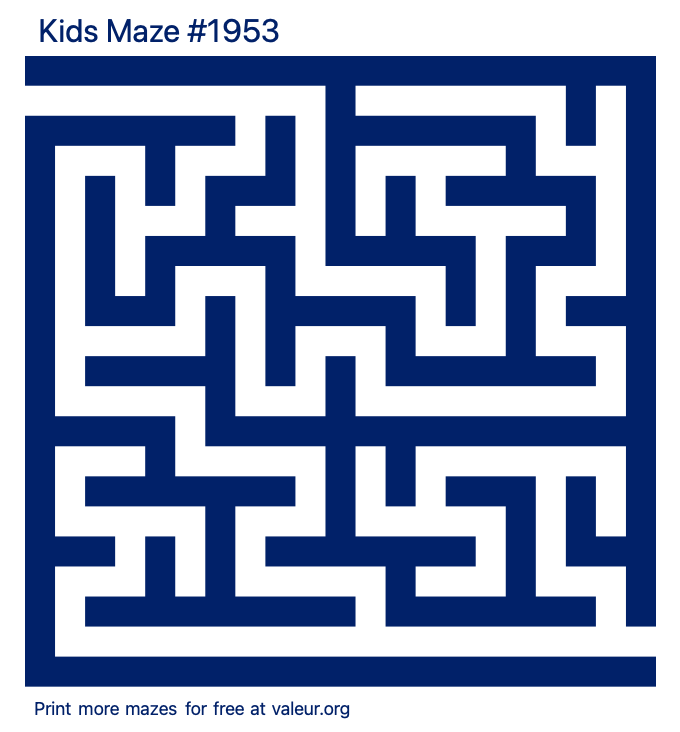 Free Printable Kids Maze number 1953