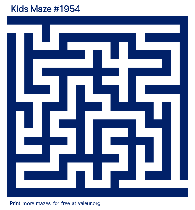 Free Printable Kids Maze number 1954