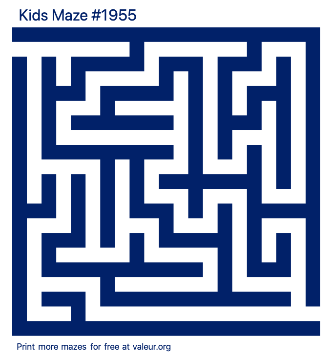 Free Printable Kids Maze number 1955