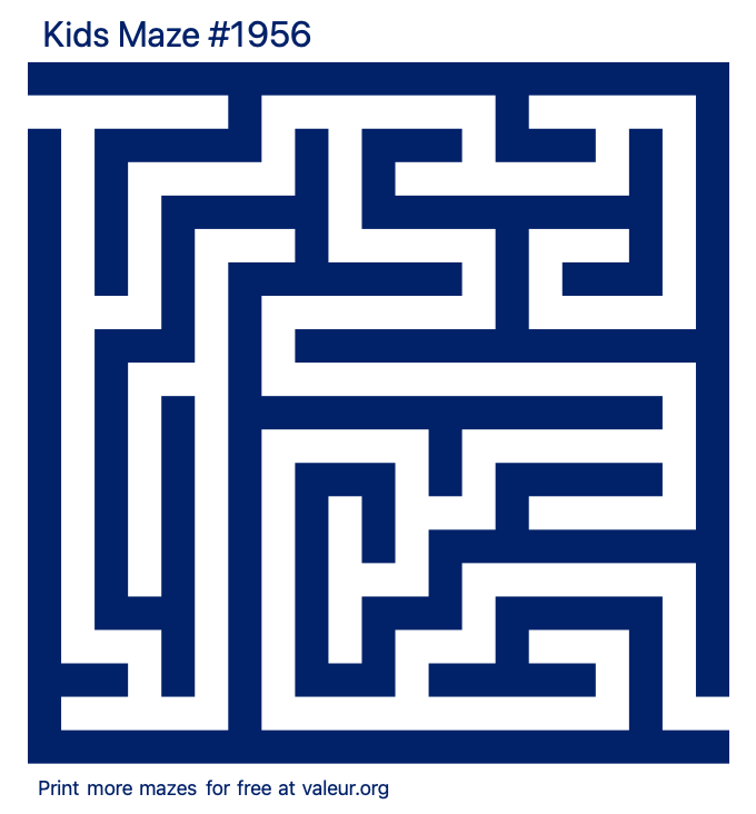 Free Printable Kids Maze number 1956