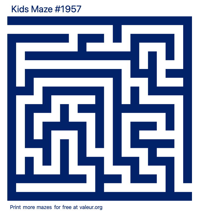 Free Printable Kids Maze number 1957