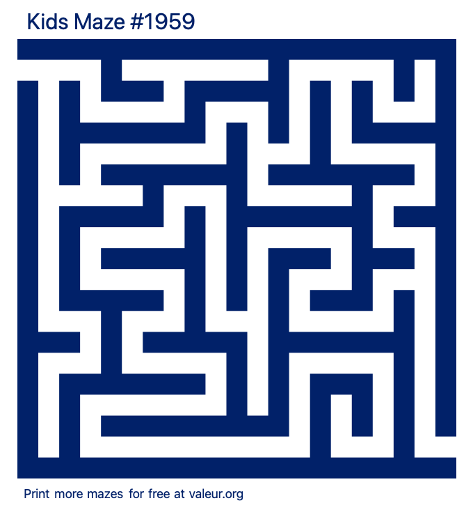 Free Printable Kids Maze number 1959