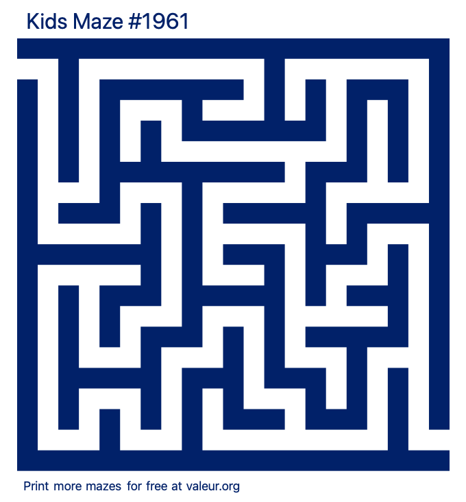 Free Printable Kids Maze number 1961