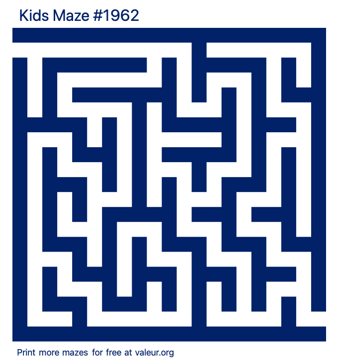 Free Printable Kids Maze number 1962