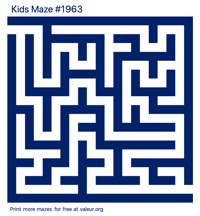 Free Printable Kids Maze number 1963