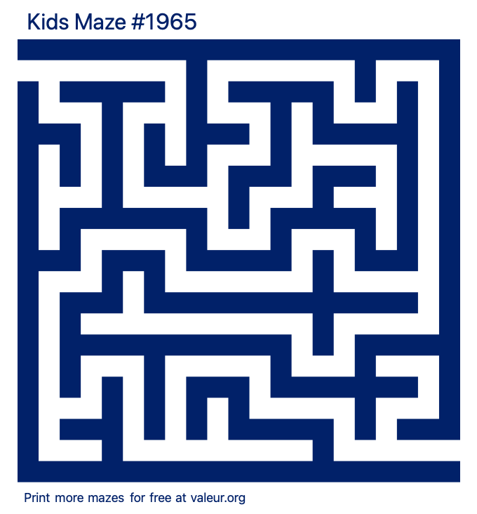 Free Printable Kids Maze number 1965
