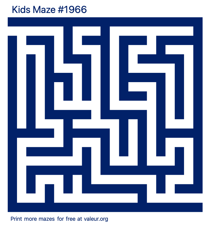Free Printable Kids Maze number 1966