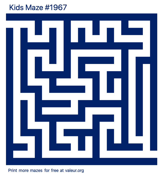 Free Printable Kids Maze number 1967