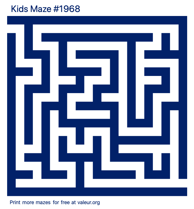 Free Printable Kids Maze number 1968