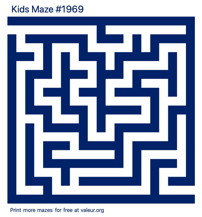 Free Printable Kids Maze number 1969