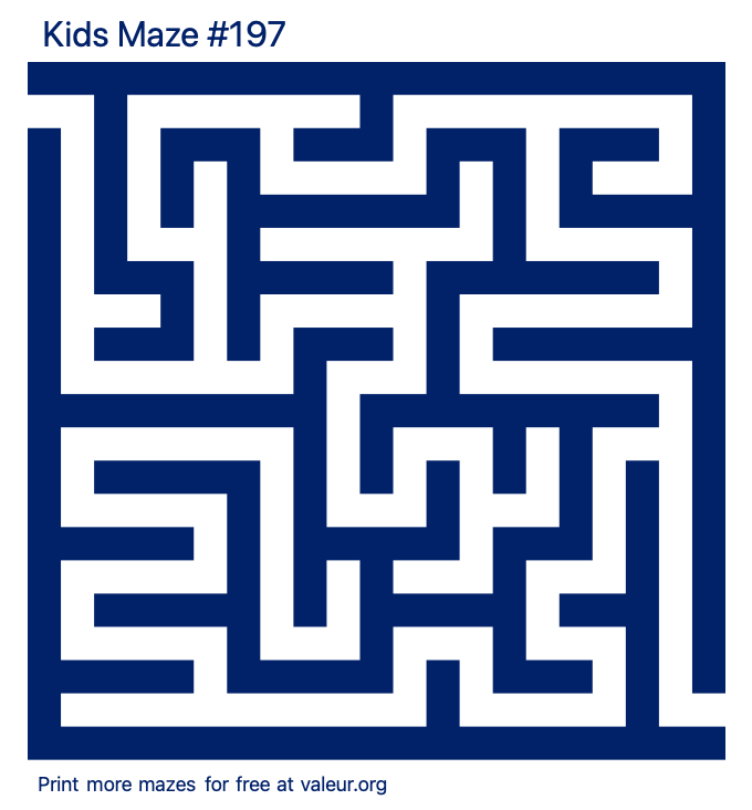 Free Printable Kids Maze number 197