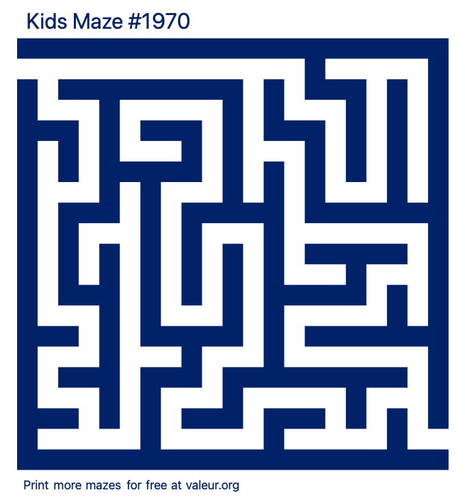 Free Printable Kids Maze number 1970