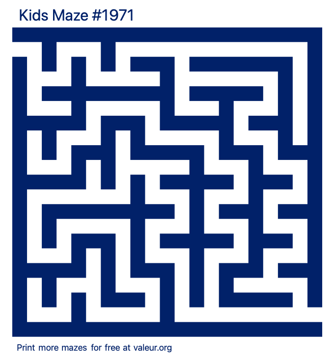 Free Printable Kids Maze number 1971