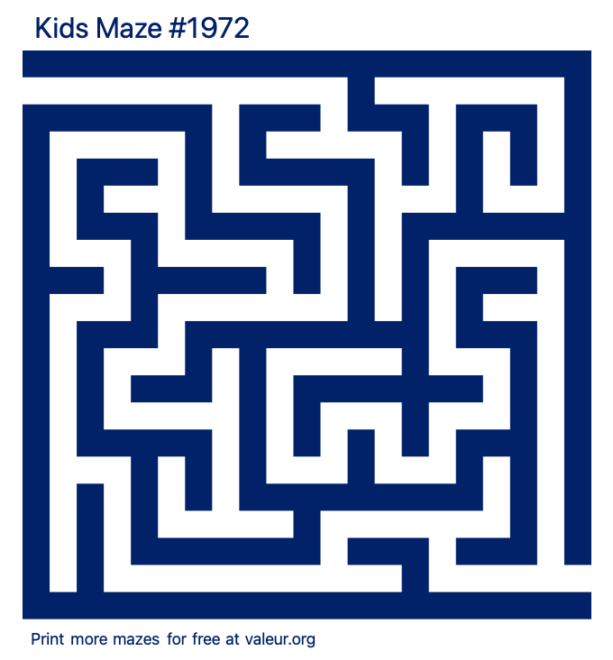 Free Printable Kids Maze number 1972