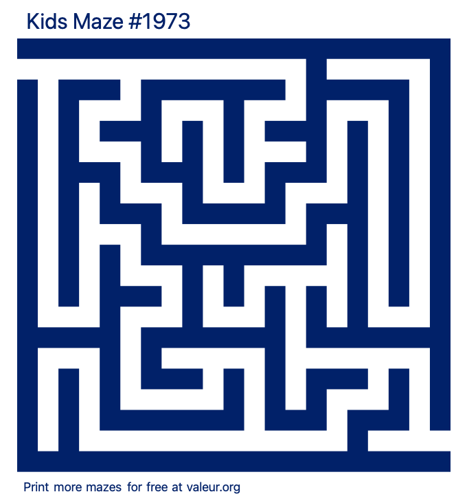 Free Printable Kids Maze number 1973