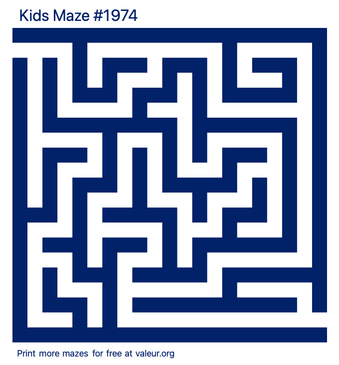 Free Printable Kids Maze number 1974